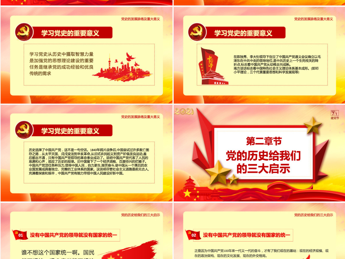 庆祝中国共产党建党100周年七一党课建党伟业党史党课PPT模板-含讲稿