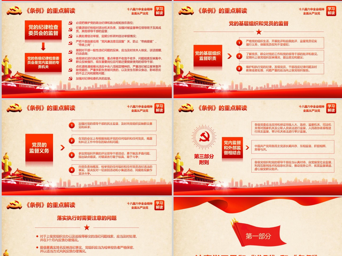 党政机关若干准则监督条例学习PPT模板幻灯片 党政机关若干准则监督条例学习PPT模板幻灯片