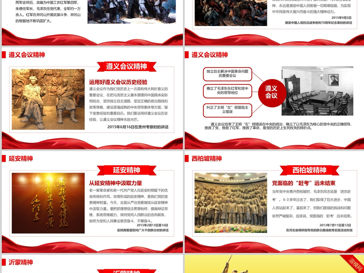 革命战争年代的红色精神微党课PPT模板