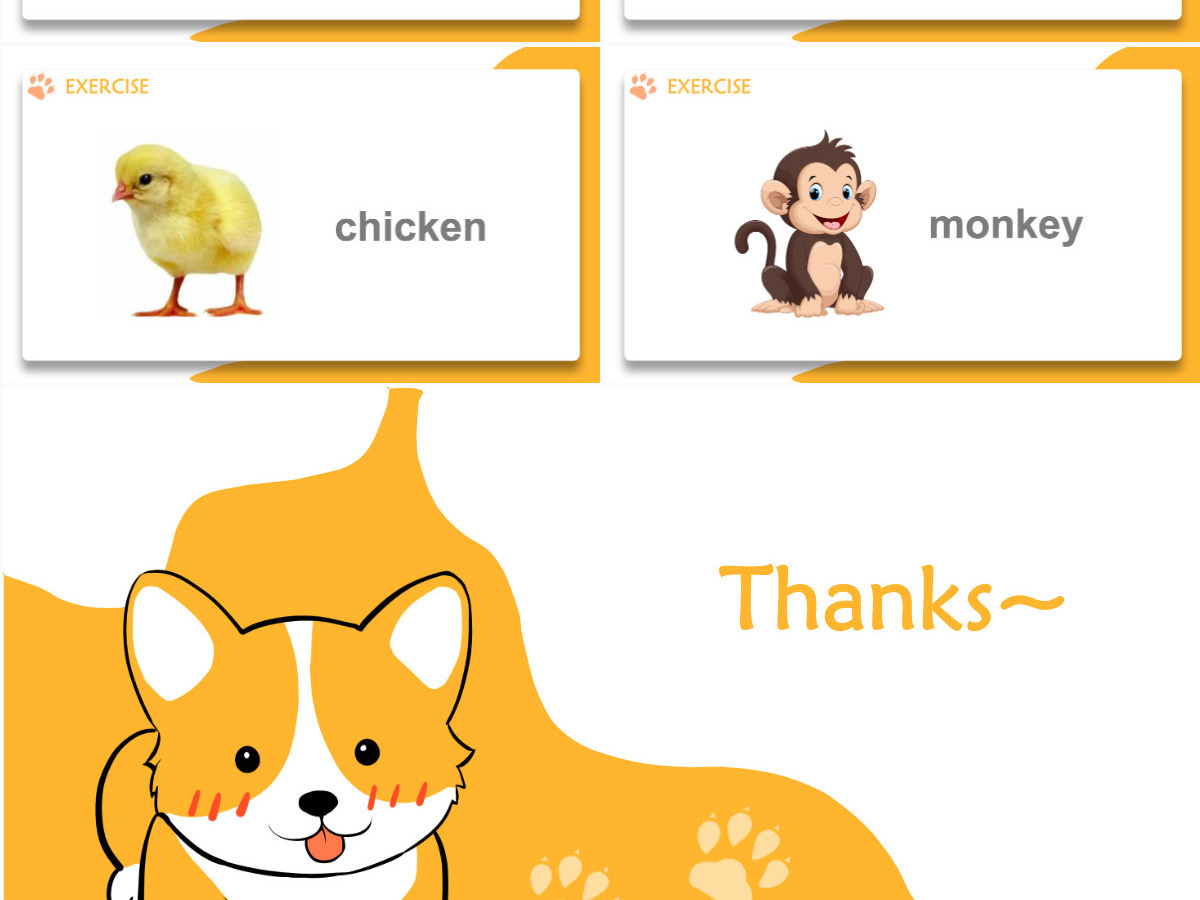 人教版小学一年级英语上册第三课：animals（含配套教案）课件PPT