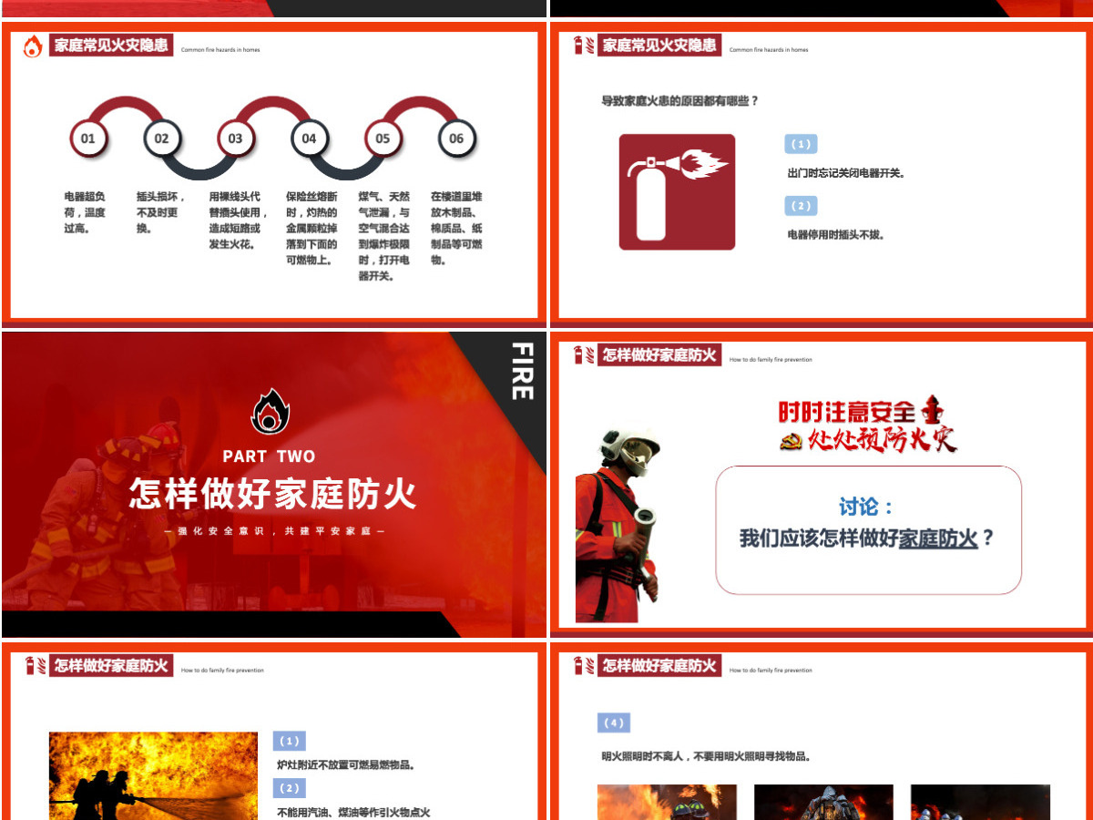 家庭防火安全教育简洁大气强化安全意识共建平安家庭PPT 家庭防火安全教育简洁大气强化安全意识共建平安家庭PPT