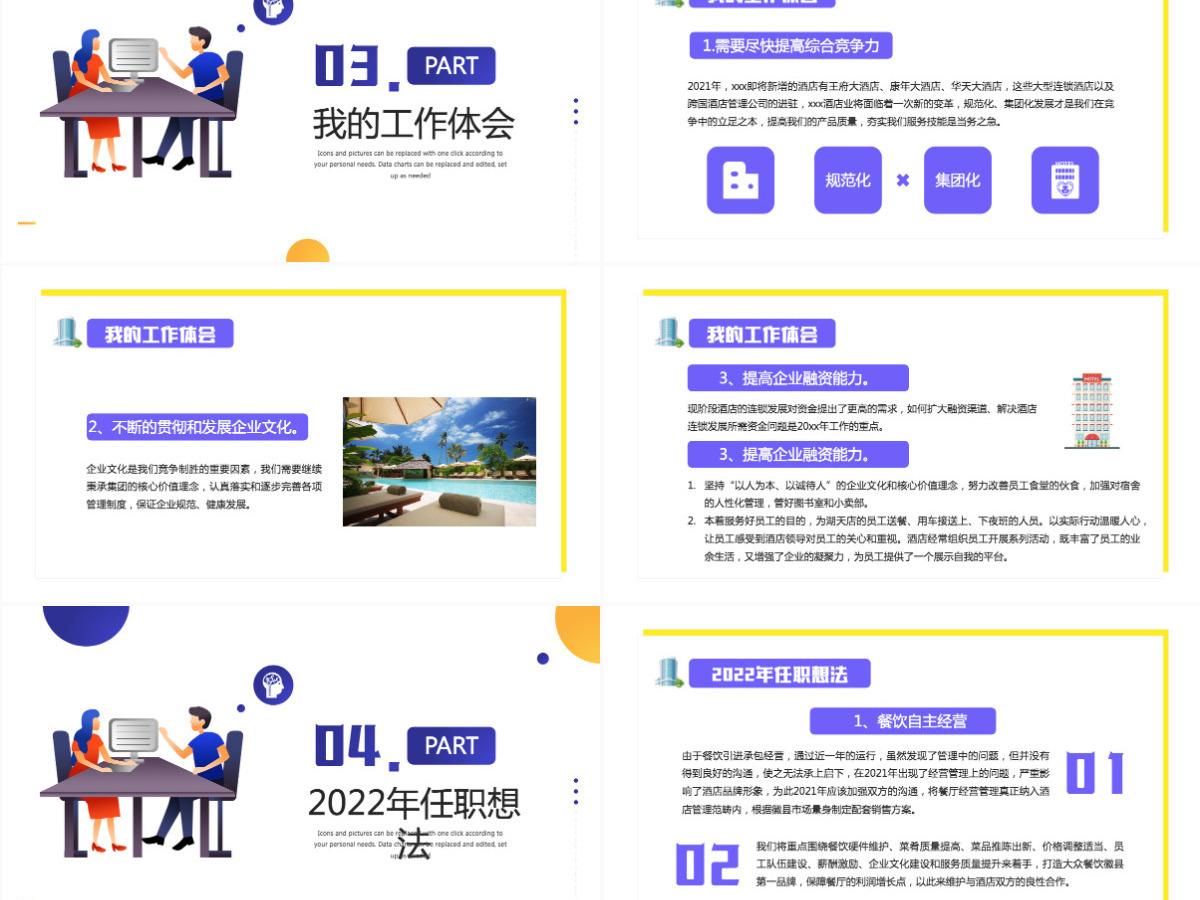 简约插画风2022酒店经理述职报告酒店培训述职报告年终总结模板PPT 简约插画风2022酒店经理述职报告酒店培训述职报告年终总结模板PPT