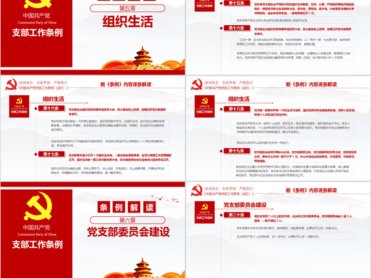 原创2018党支部工作条例党建党政党课党员-版权可商用