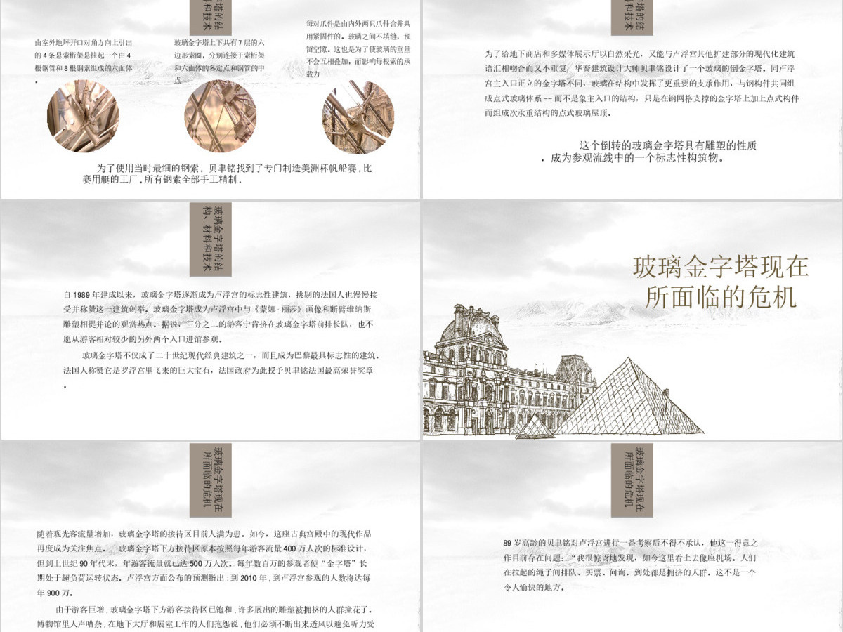 巴黎卢浮宫介绍PPT模板
