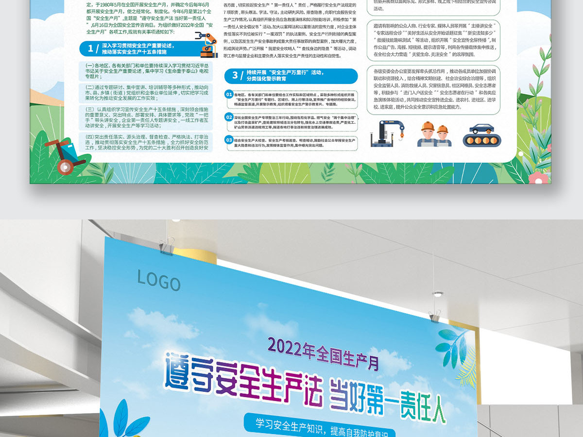 2022年 安全生产月海报展板设计 2022年 安全生产月海报展板设计