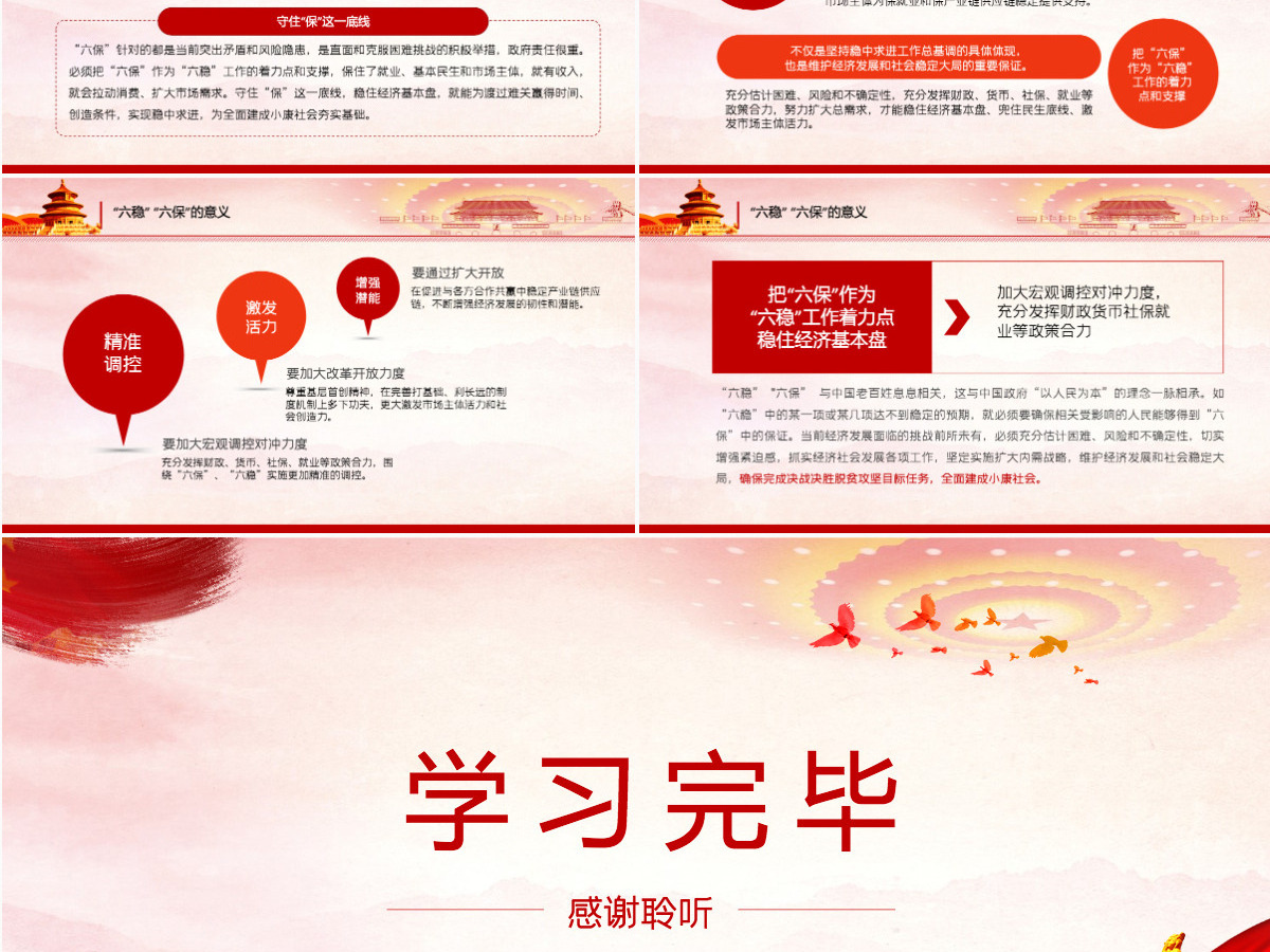 六稳六保党课PPT