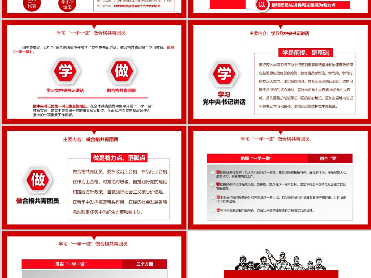 做合格共青团员团史团章一学一做团课PPT