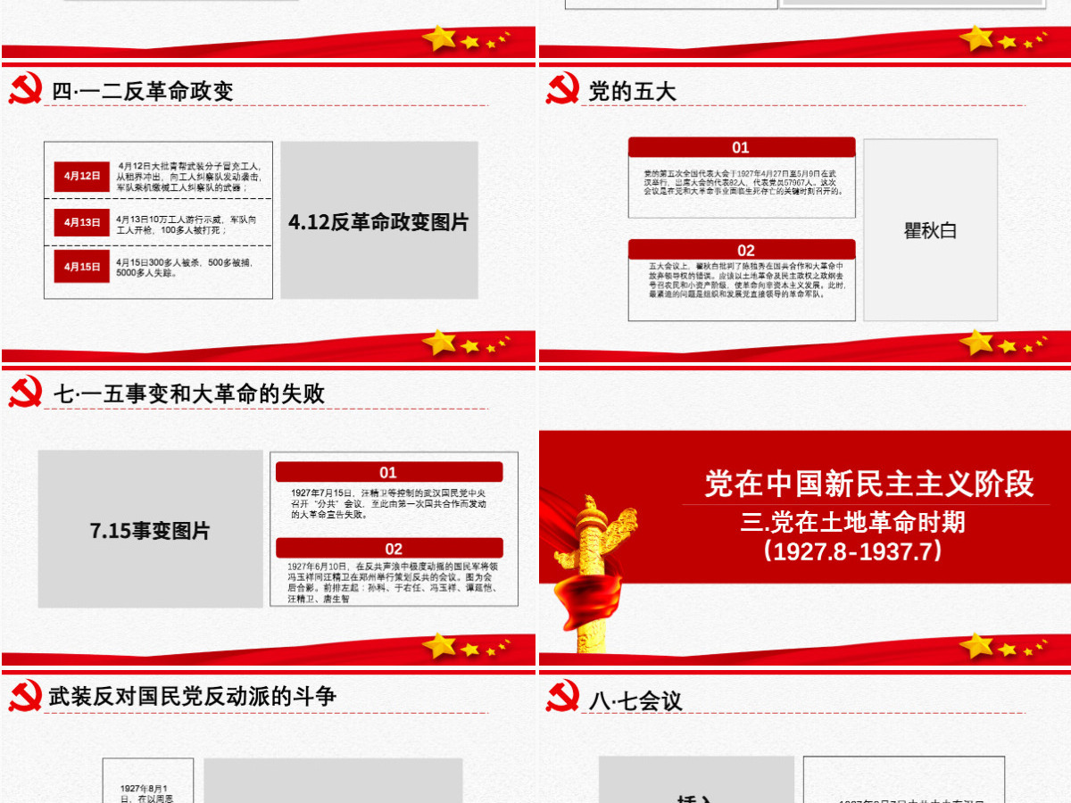 原创中国共产党党史建党100周年党课学习ppt-含讲稿