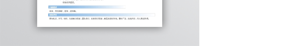 蓝色简洁个人简历