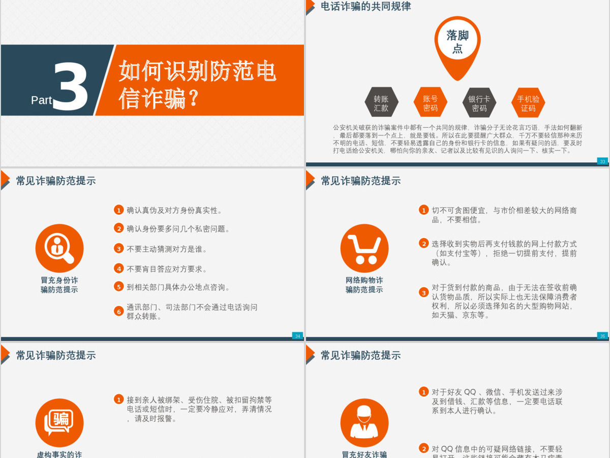 最新预防电话网络诈骗小知识公安安全知识宣讲PPT