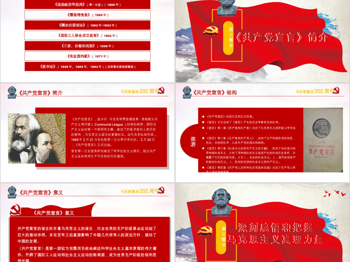 克思诞辰200周年重温共产党宣言PPT 克思诞辰200周年重温共产党宣言PPT