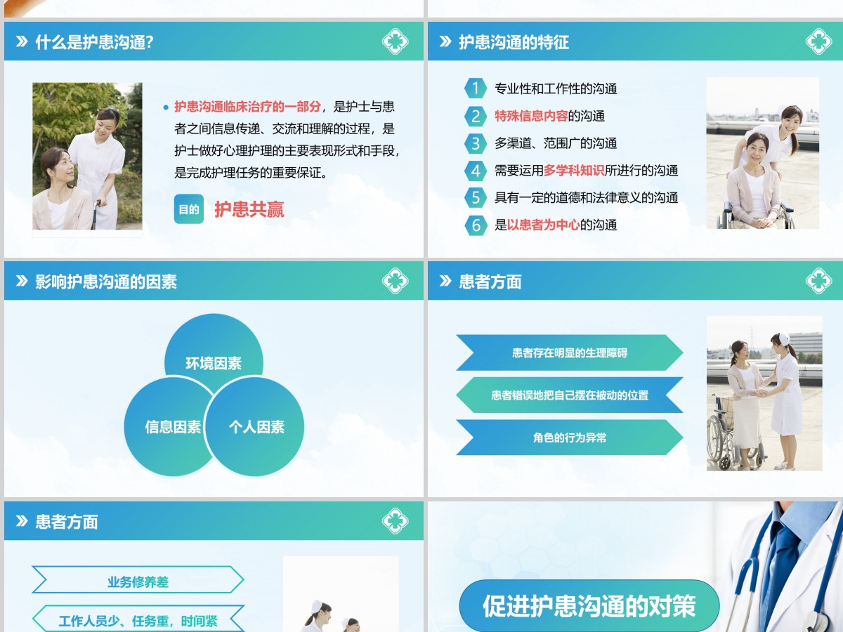 绿色简约风医患沟通技巧培训课件PPT