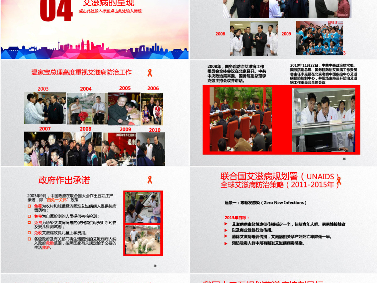 2021世界艾滋病日PPT模板含详细内容