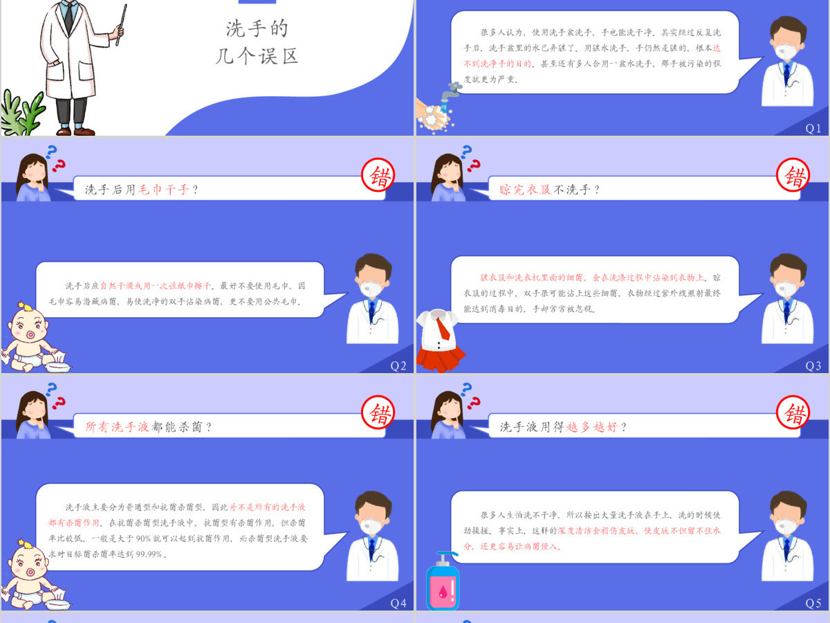 原创预防新型冠状病毒的误区洗手消毒口罩误区PPT