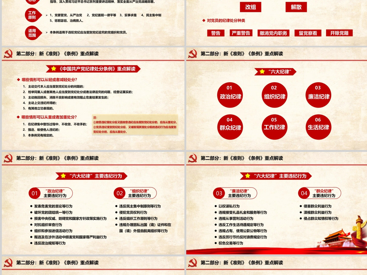 中国共产党新版准则条例学习党课教育ppt--含讲稿