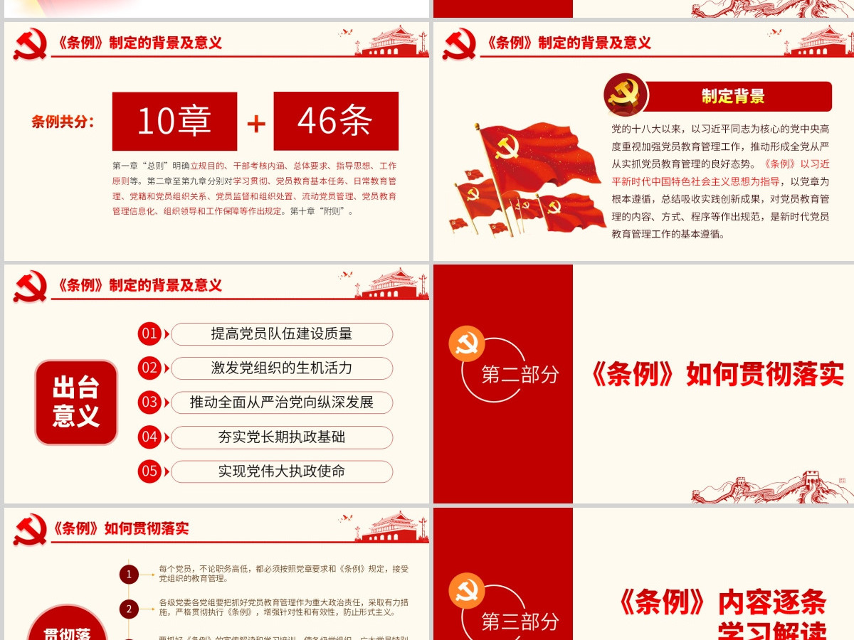 原创学习解读中国共产党党员教育管理工作条例PPT-版权可商用含讲稿