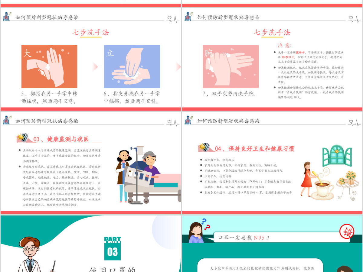 原创预防新型冠状病毒的误区洗手消毒口罩误区PPT
