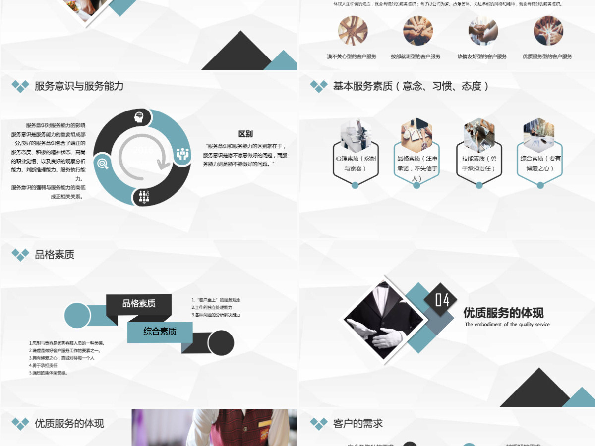 时尚典雅服务意识培训PPT