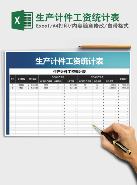 2021年生产计件工资统计表 2021年生产计件工资统计表