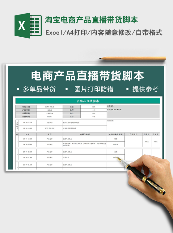 2021淘宝电商产品直播带货脚本免费下载