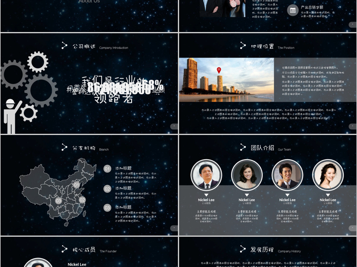 星空背景风企业宣传公司介绍ppt模板 星空背景风企业宣传公司介绍ppt模板