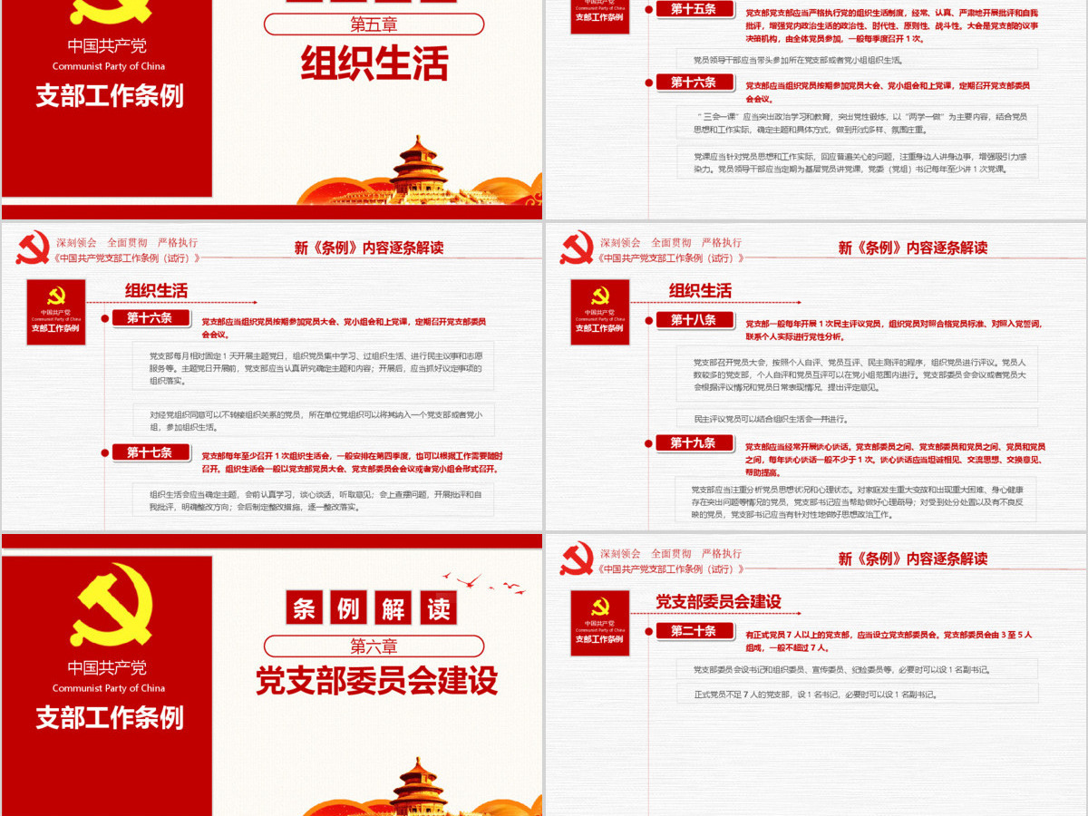 原创2018党支部工作条例党建党政党课党员-版权可商用
