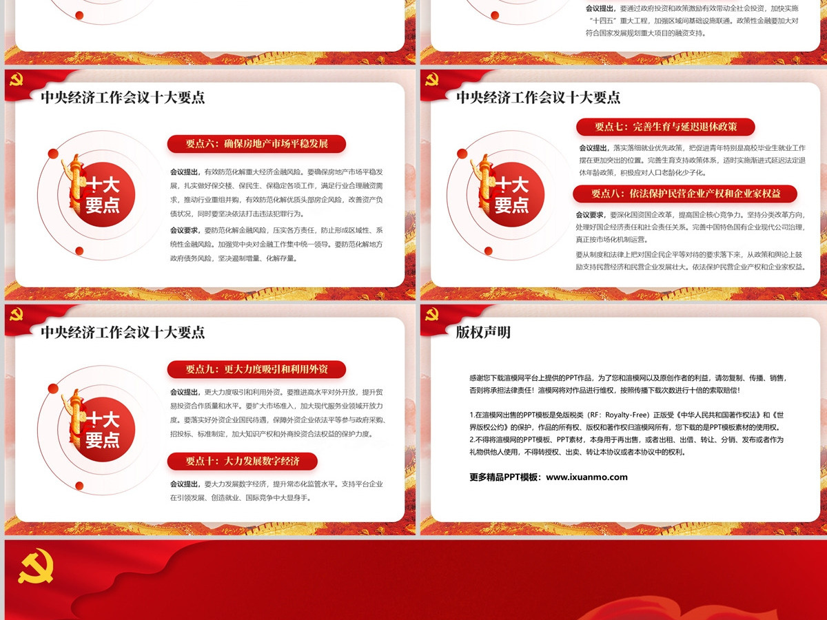 原创红色2022中央经济工作会议精神解读2023党政风通用党课ppt模板 原创红色2022中央经济工作会议精神解读2023党政风通用党课ppt模板