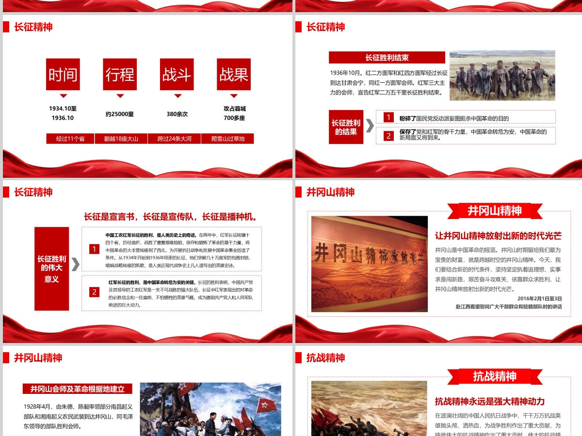 革命战争年代的红色精神微党课PPT模板