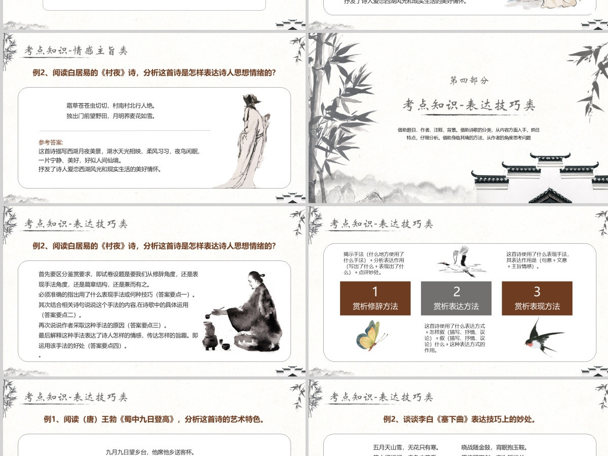 2023高考诗歌鉴赏PPT中国风高考诗歌鉴赏考点知识分析课件模板 2023高考诗歌鉴赏PPT中国风高考诗歌鉴赏考点知识分析课件模板
