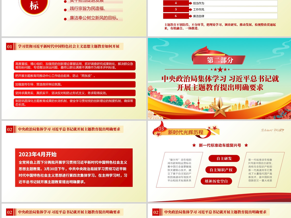 2023深入学习贯彻新时代中国特色社会主义思想PPT大气精美风党员干部学习教育专题党课课件模板 2023深入学习贯彻新时代中国特色社会主义思想PPT大气精美风党员干部学习教育专题党课课件模板