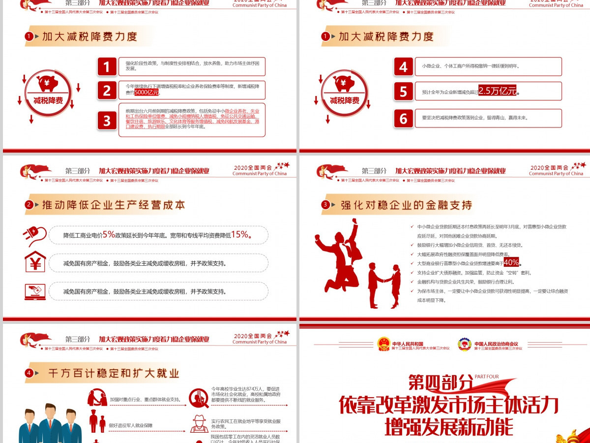 聚焦学习2020全国两会政府工作党建党政ppt模板党支部团支部 聚焦学习2020全国两会政府工作党建党政ppt模板党支部团支部
