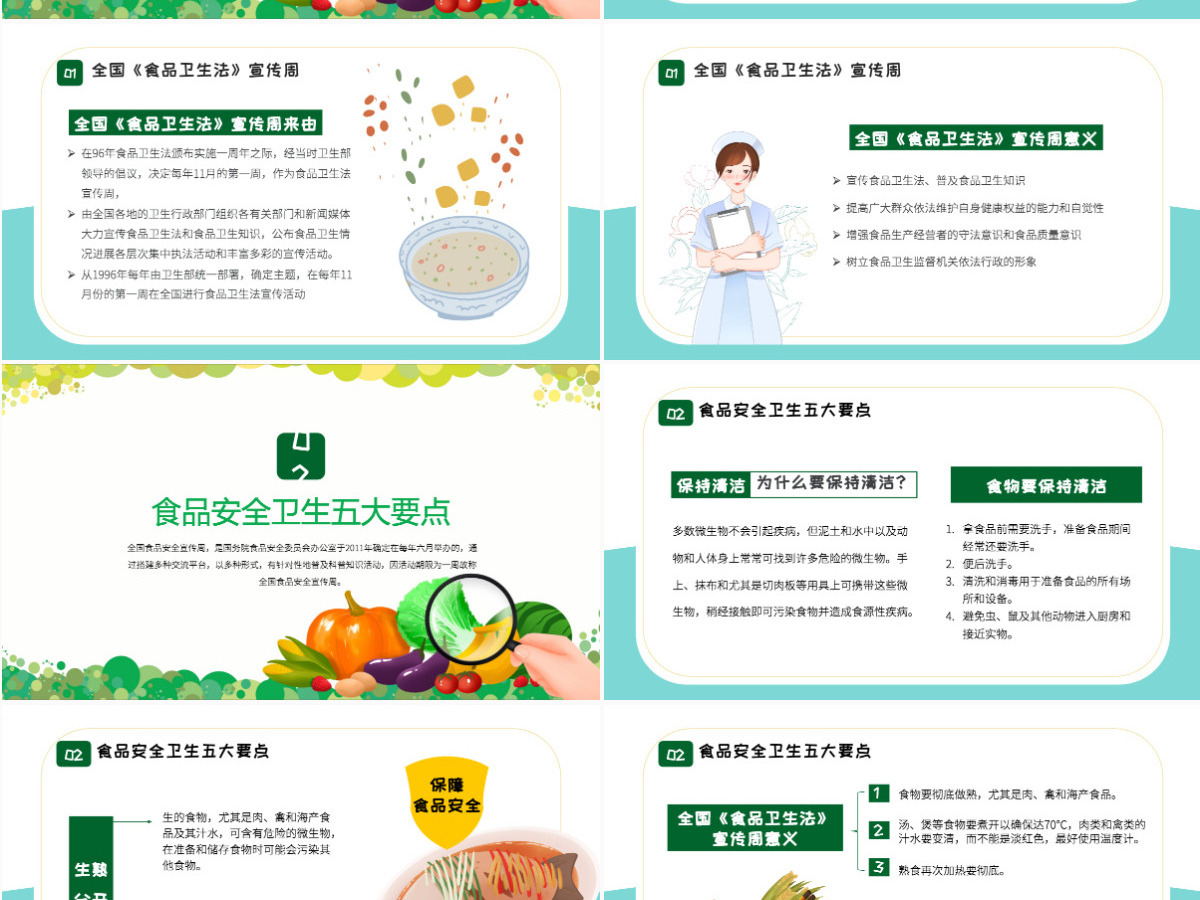 2022食品安全宣传周卡通风食品安全专题课件模板PPT 2022食品安全宣传周卡通风食品安全专题课件模板PPT