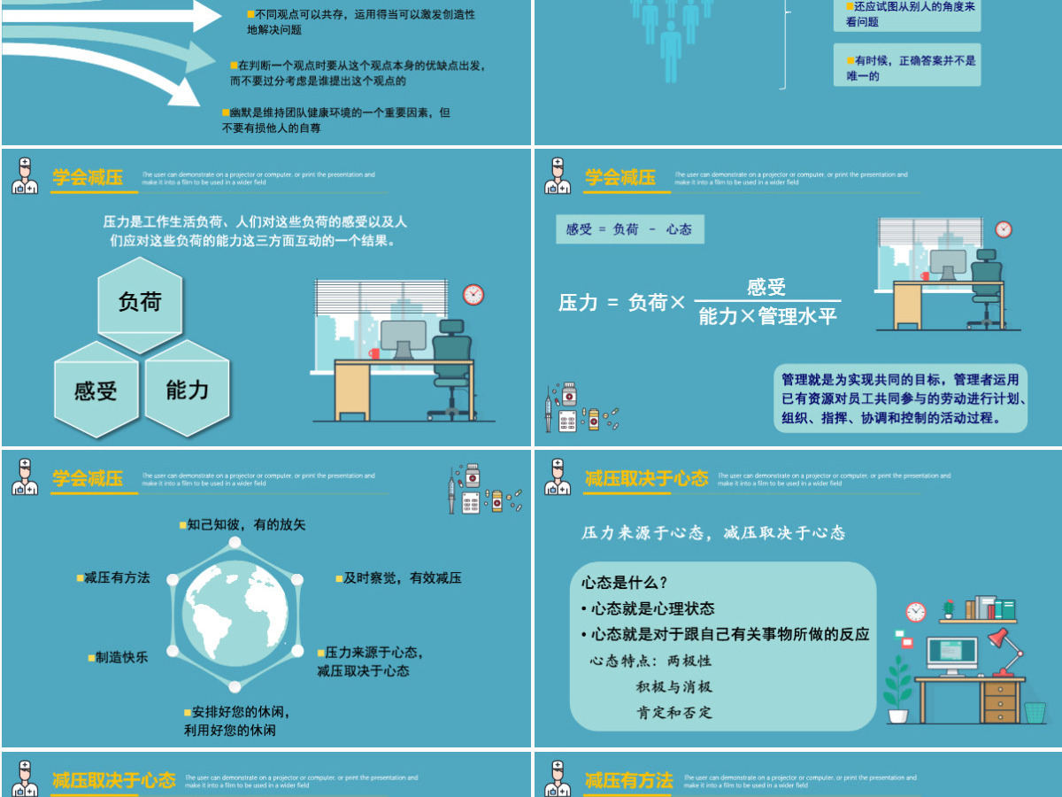 蓝色简约清新护理人文关怀PPT