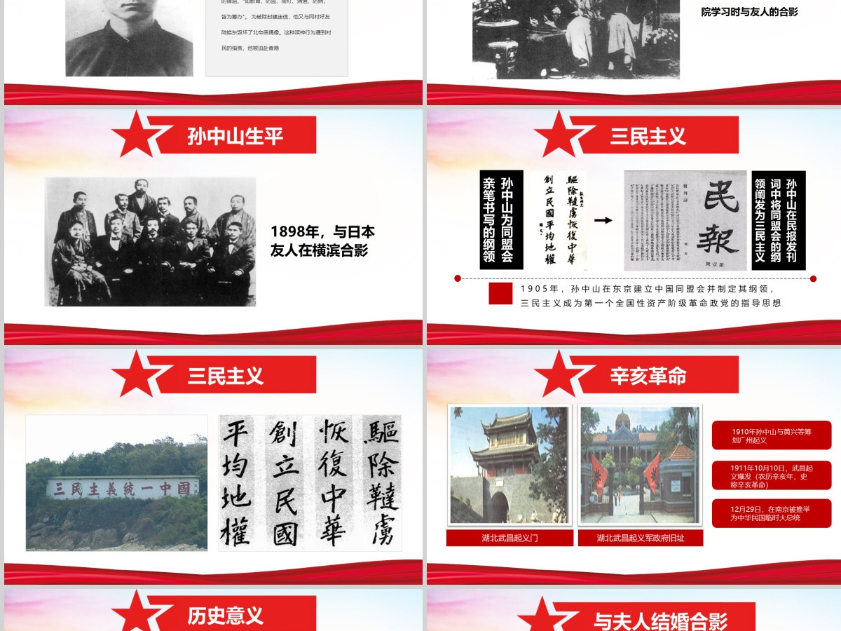 原创孙中山诞辰日逝世纪念日辛亥革命PPT模板-版权可商用