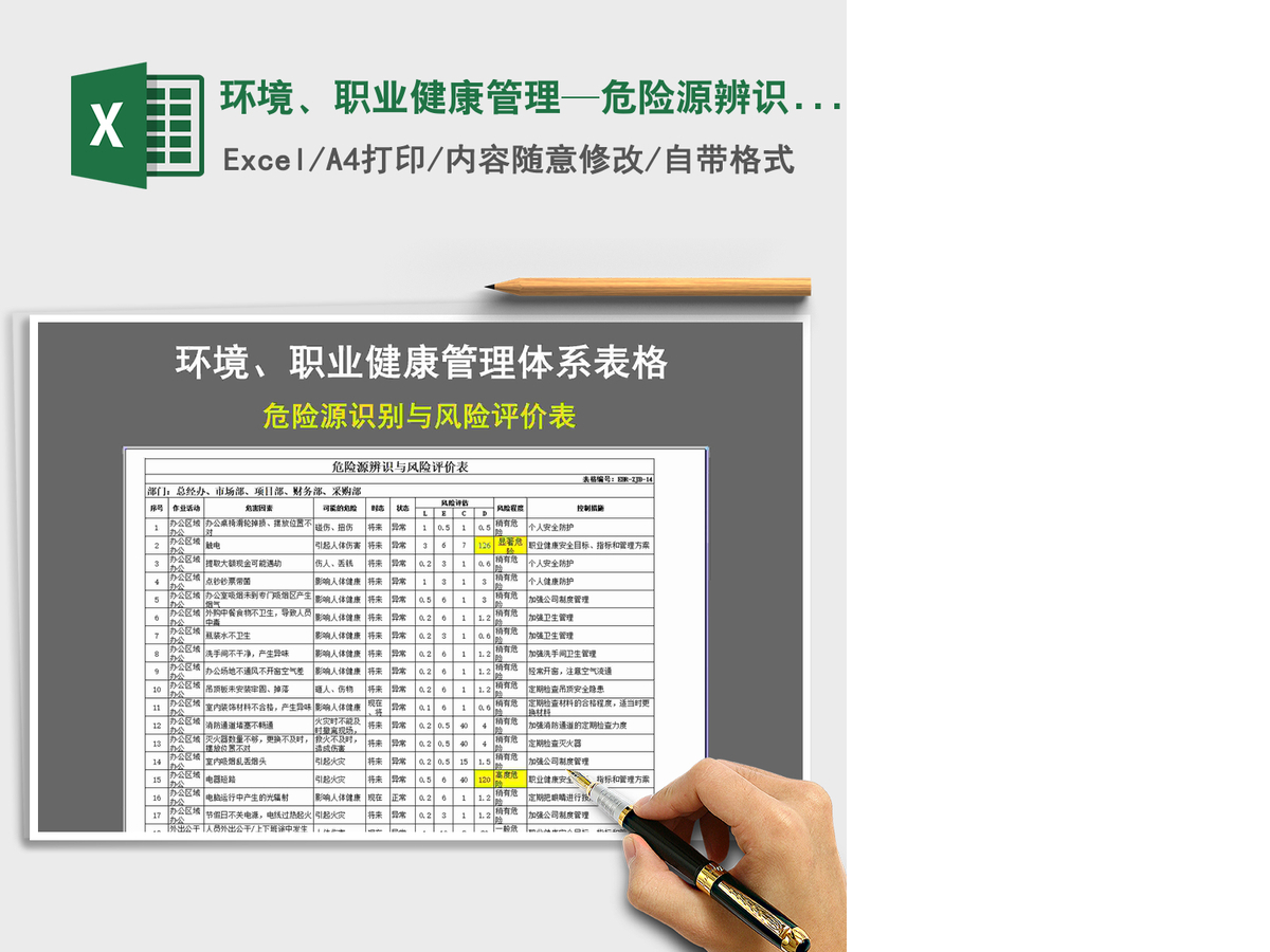 2021年环境、职业健康管理—危险源辨识和风险评价清单 2021年环境、职业健康管理—危险源辨识和风险评价清单