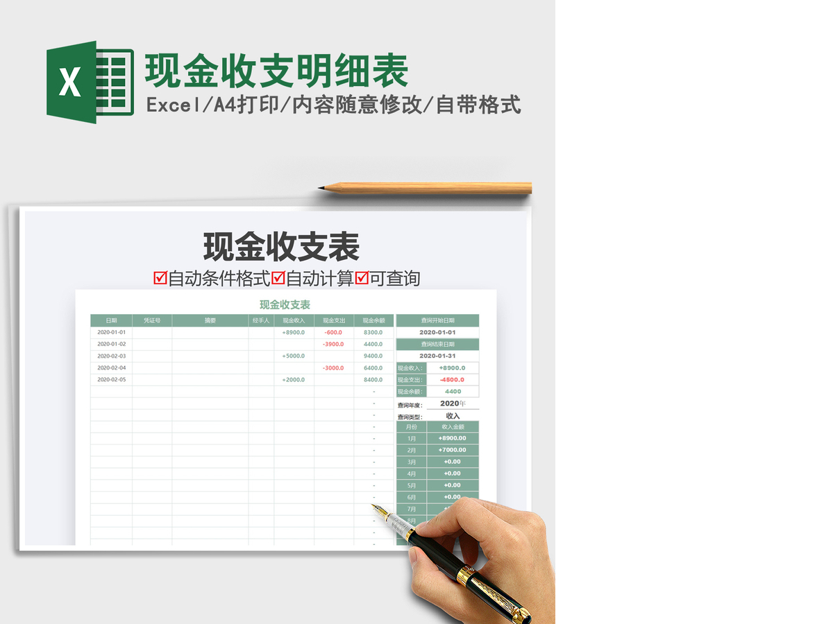 2021年现金收支明细表 2021年现金收支明细表