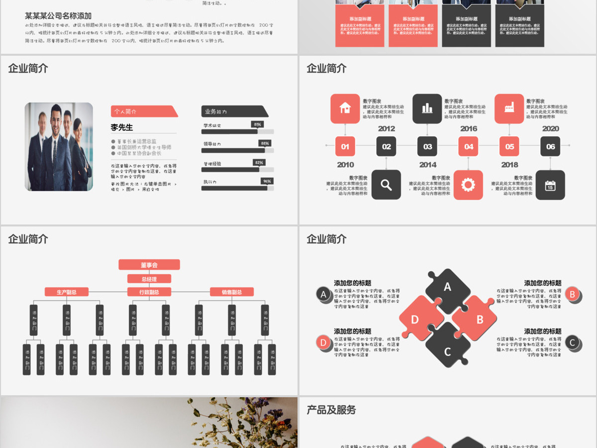 简约简洁企业宣传企业简介公司简介PPT模板