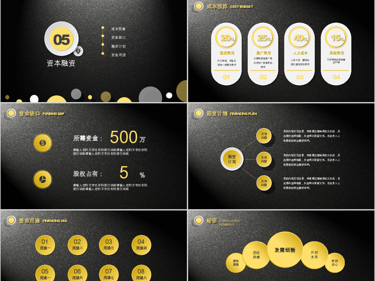 大气金色企业介绍PPT模板创业计划书模板 大气金色企业介绍PPT模板创业计划书模板