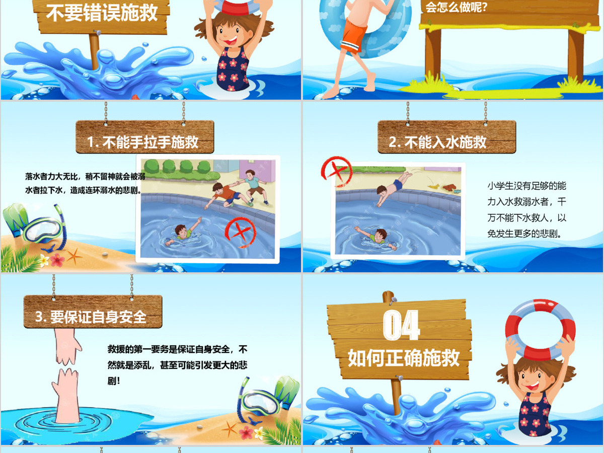 暑期儿童小学生防溺水安全教育PPT模板 暑期儿童小学生防溺水安全教育PPT模板
