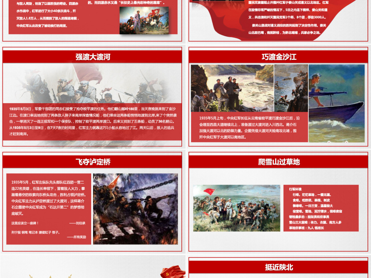 复古中国风长征胜利85周年纪念PPT模板-含讲稿