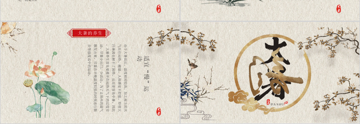 中国风传统二十四节气之大暑PPT模板