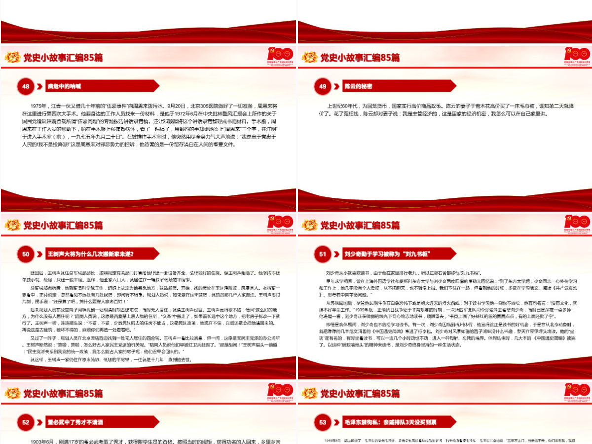 1921-2021党史小故事汇编85篇PPT中小学生学党史红色教育专题党课PPT模板-含讲稿 1921-2021党史小故事汇编85篇PPT中小学生学党史红色教育专题党课PPT模板-含讲稿