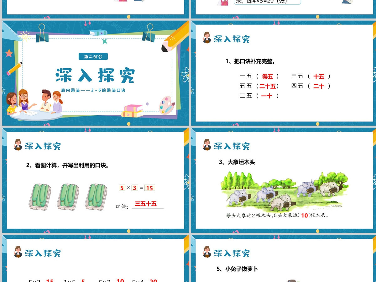 人教版二年级数学上册第四课:表内乘法(一)——2-6的乘法口诀PPT教学课件--含讲稿 人教版二年级数学上册第四课:表内乘法(一)——2-6的乘法口诀PPT教学课件--含讲稿