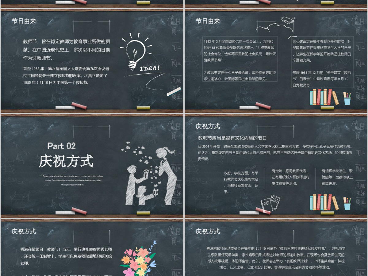 创意黑板粉笔师恩难忘ppt动态模板 创意黑板粉笔师恩难忘ppt动态模板