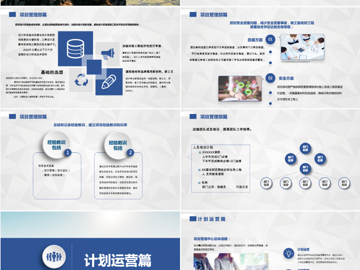 2022年度工作计划项目管理部 2022年度工作计划项目管理部