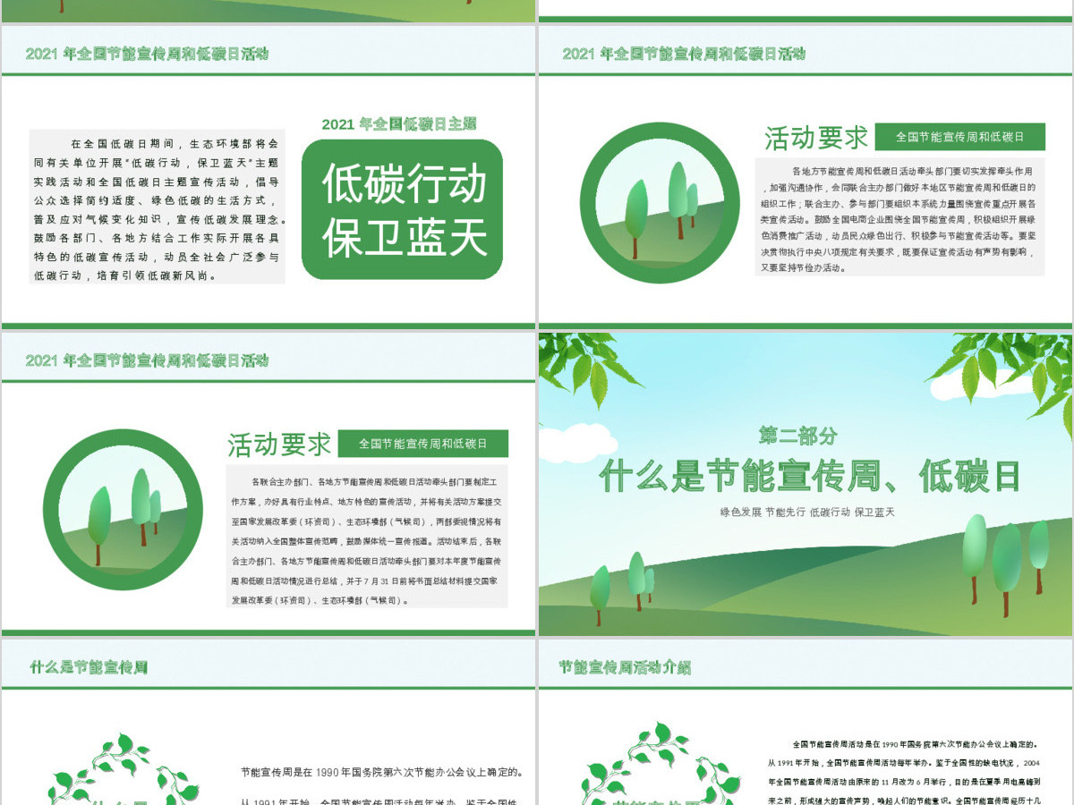 原创2019年全国节能宣传周和低碳日活动PPT-版权可商用
