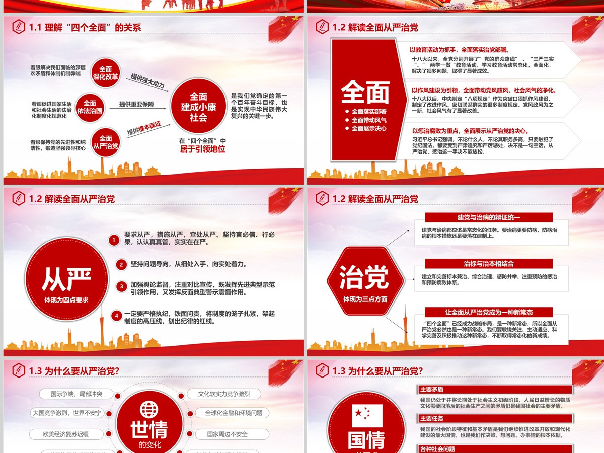 全面从严治党永远在路上党政教育培训红色精美PPT模板 全面从严治党永远在路上党政教育培训红色精美PPT模板