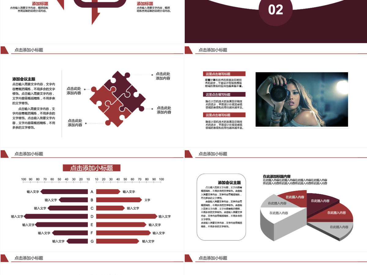 高端摄影行业报告PPT模板 高端摄影行业报告PPT模板