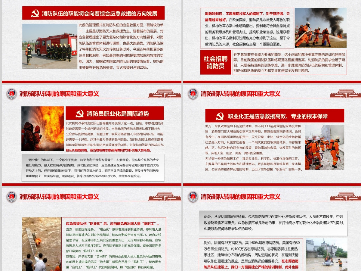 原创组建国家综合性消防救援队伍框架方案消防部队改革PPT