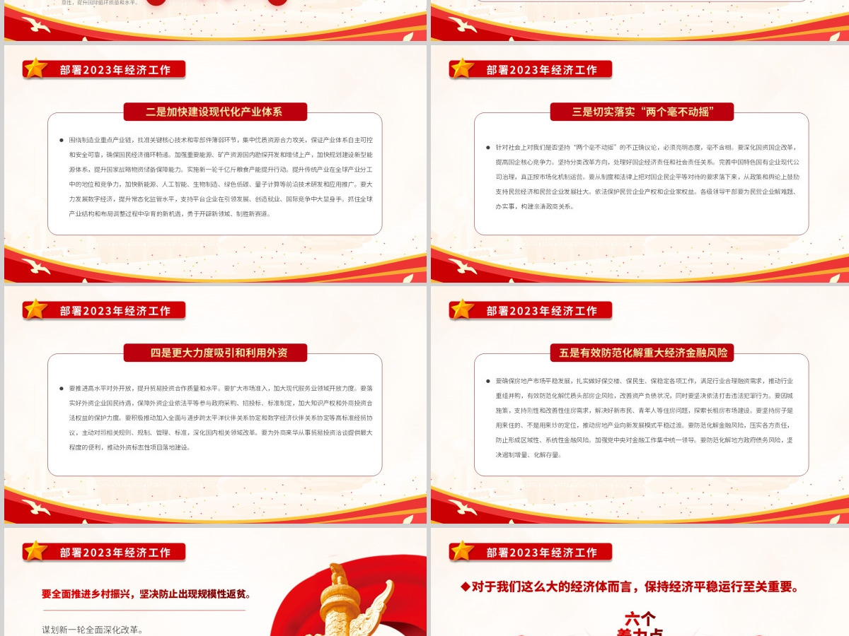 2023中央经济工作会议PPT红色党政风经济工作怎么干定调经济工作重点党员干部学习课件 2023中央经济工作会议PPT红色党政风经济工作怎么干定调经济工作重点党员干部学习课件